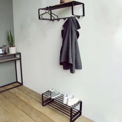 Wohnen Praktisches Garderoben Set aus Stahl - Satroni (zweiteilig)