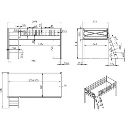 Kinder Wohnen Prinzessinnen-Hochbett für Kinder - Endrya