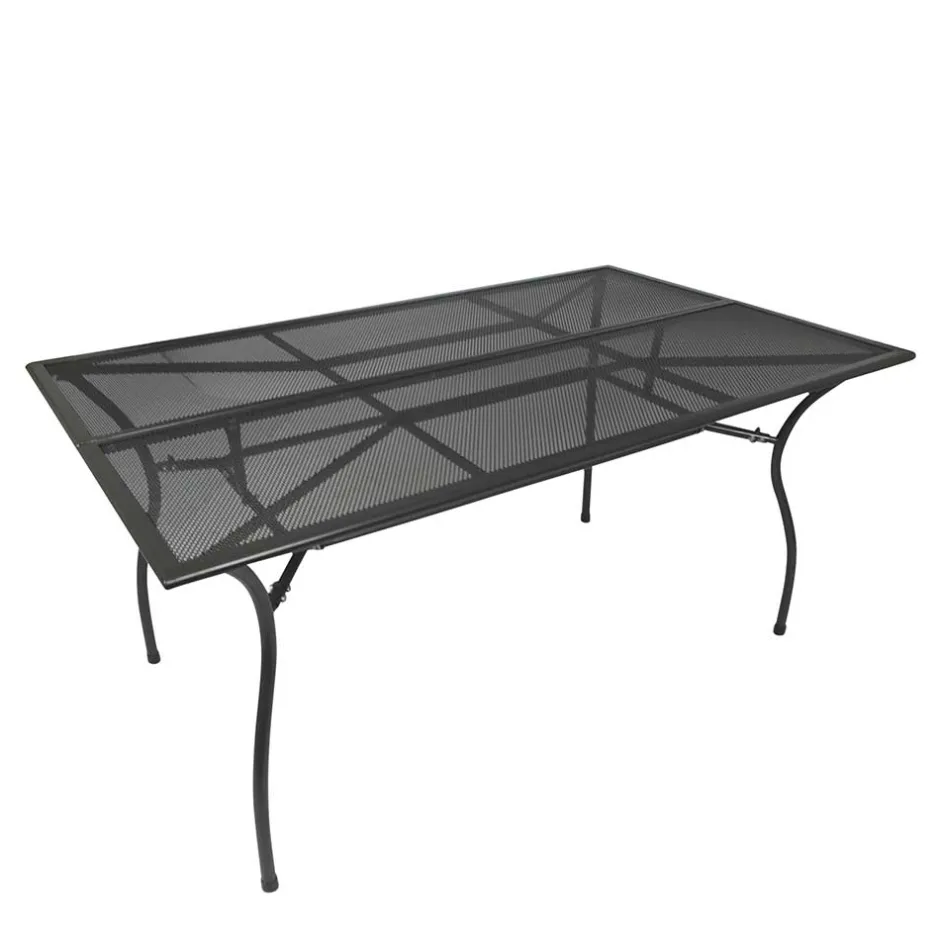 Wohnen Pulverbeschichteter Gartentisch in Dunkelgrau - Lenox