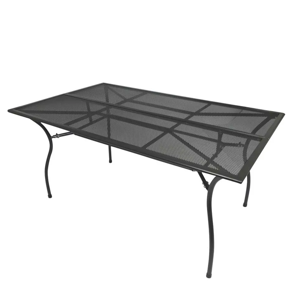 Wohnen Pulverbeschichteter Gartentisch in Dunkelgrau - Lenox