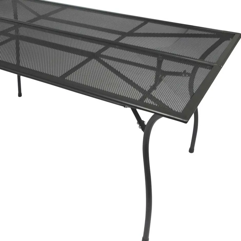 Wohnen Pulverbeschichteter Gartentisch in Dunkelgrau - Lenox