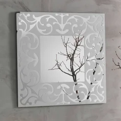 Wohnen Quadrat Design Spiegel mit Ornament Rahmen - Spazion