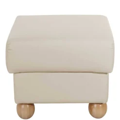 Wohnen Quadrat Hocker in Beige Kunstlederbezug - Sharay