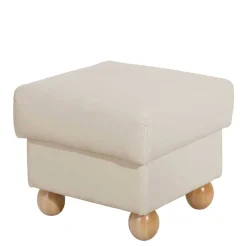 Wohnen Quadrat Hocker in Beige Kunstlederbezug - Sharay