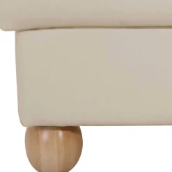 Wohnen Quadrat Hocker in Beige Kunstlederbezug - Sharay