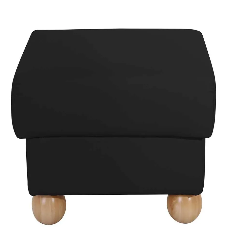 Wohnen Quadrat Hocker in Schwarz Kunstleder - Belafoma