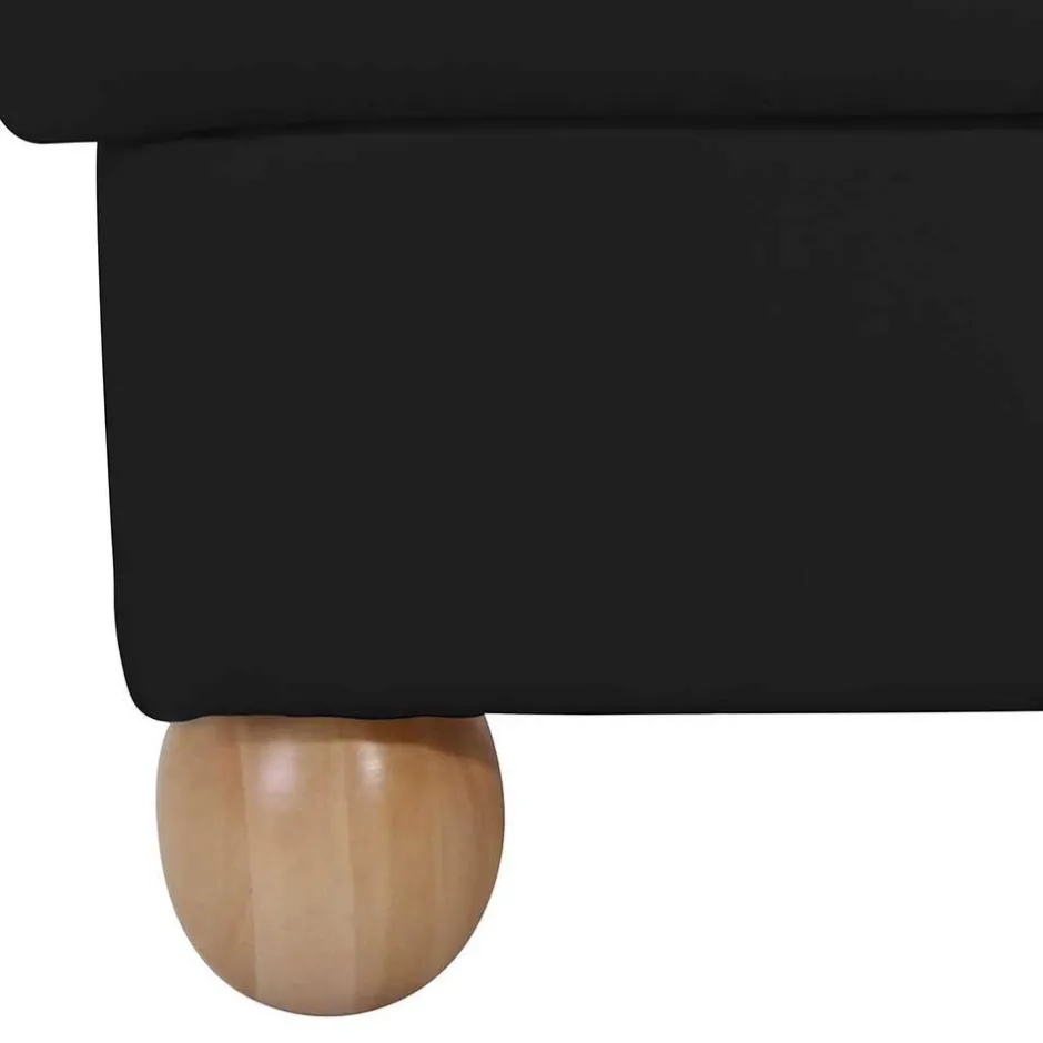 Wohnen Quadrat Hocker in Schwarz Kunstleder - Belafoma