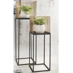 Wohnen Quadratische Blumensäule mit Gitterkorb - Brazoli