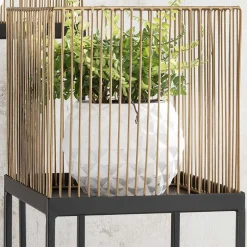 Wohnen Quadratische Blumensäule mit Gitterkorb - Brazoli