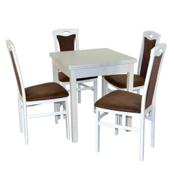 Wohnen Quadratische Essgruppe mit Ausziehtisch - Mosca (fünfteilig)