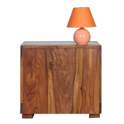 Quadratischer Beistelltisch Hoslo aus Massivholz klar lackiert^Wohnen New