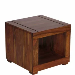 Quadratischer Beistelltisch Hoslo aus Massivholz klar lackiert^Wohnen New