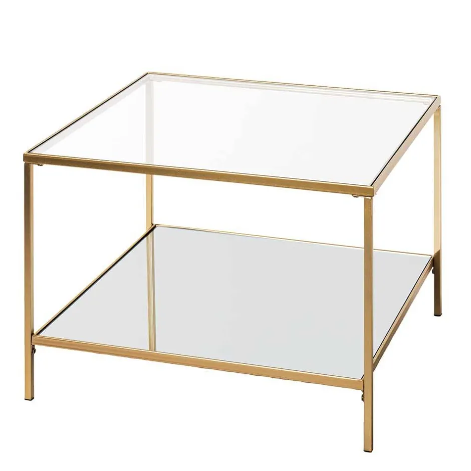 Quadratischer Beistelltisch aus Klarglas - Clair^Wohnen Outlet