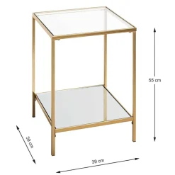 Quadratischer Beistelltisch aus Klarglas - Clair^Wohnen Outlet