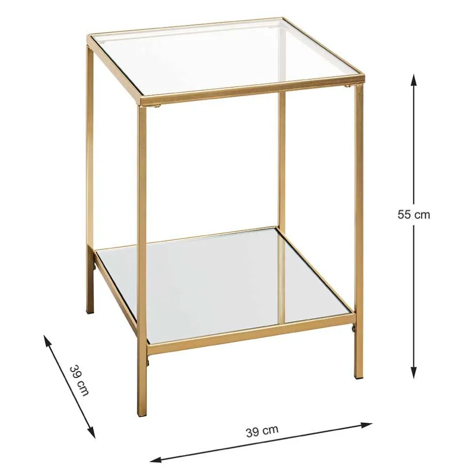 Quadratischer Beistelltisch aus Klarglas - Clair^Wohnen Outlet