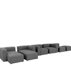 Quadratischer Couchhocker in Anthrazit - Telrama^Wohnen Outlet