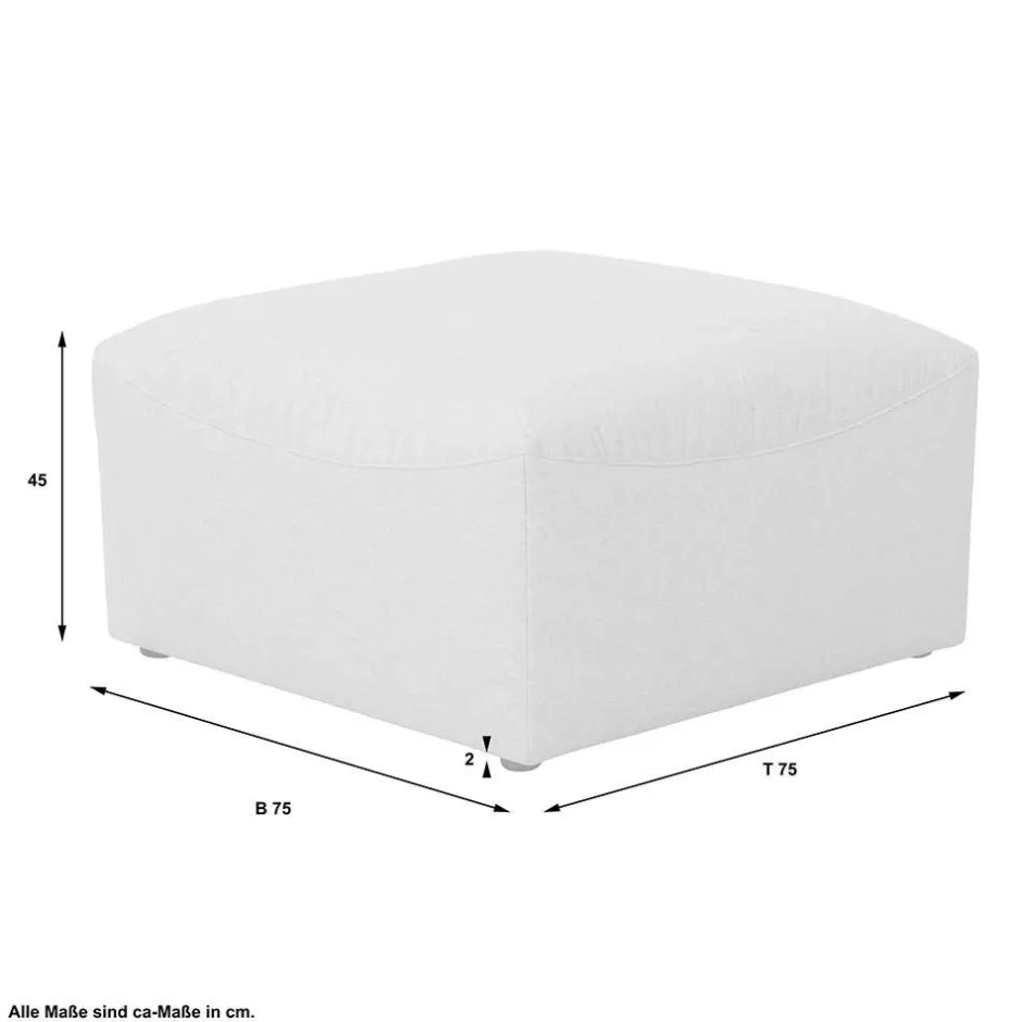 Quadratischer Couchhocker in Anthrazit - Telrama^Wohnen Outlet