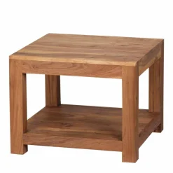 Wohnen Quadratischer Couchtisch Vislan aus Holz naturbelassen Akazie massiv