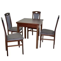 Wohnen Quadratischer Esstisch mit Stühlen - Jilamenda (fünfteilig)