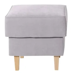 Quadratischer Polsterhocker in Silbergrau - Jiletta^Wohnen