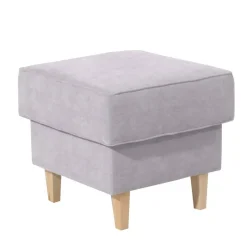 Quadratischer Polsterhocker in Silbergrau - Jiletta^Wohnen