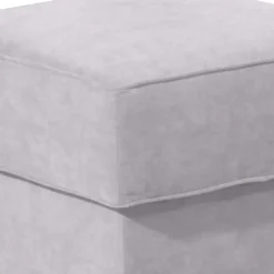 Quadratischer Polsterhocker in Silbergrau - Jiletta^Wohnen