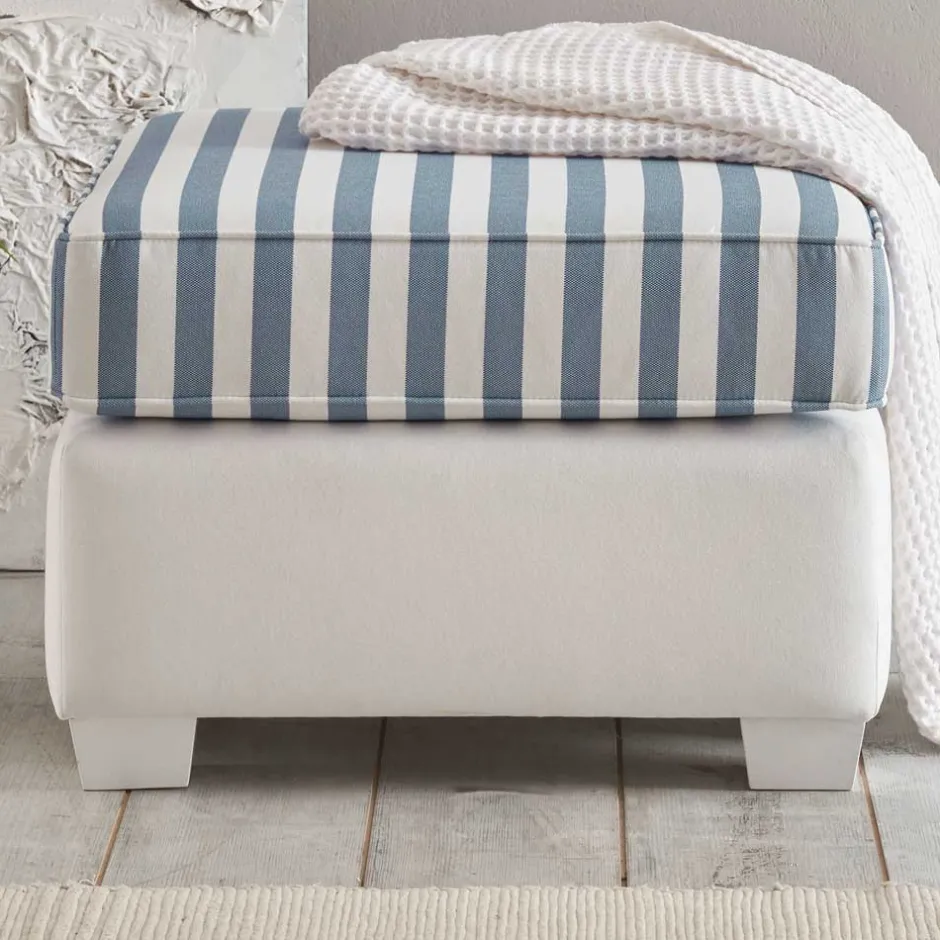 Quadratischer Polsterhocker gestreift - Ganbriassa^Wohnen Discount