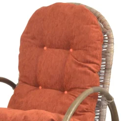 Wohnen Rattan Geflecht Schaukelstuhl in Graubraun - Atjada