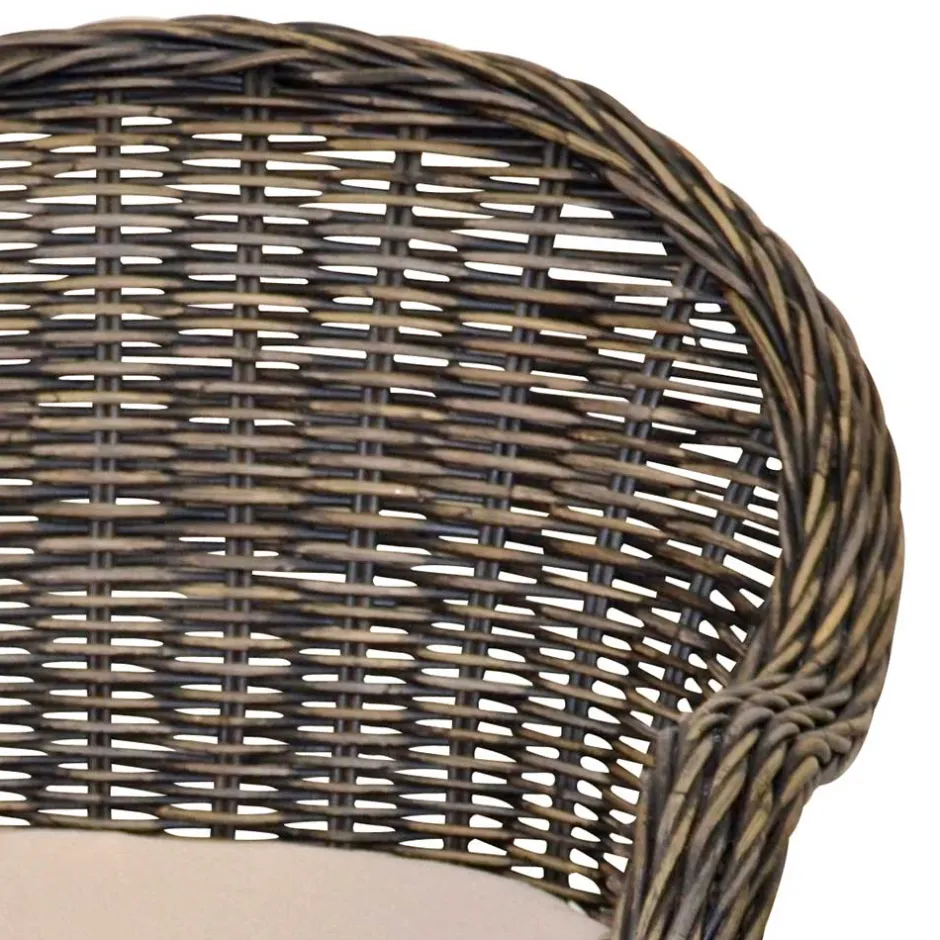 Wohnen Rattan Geflechtsessel im Landhausstil - Hamidy
