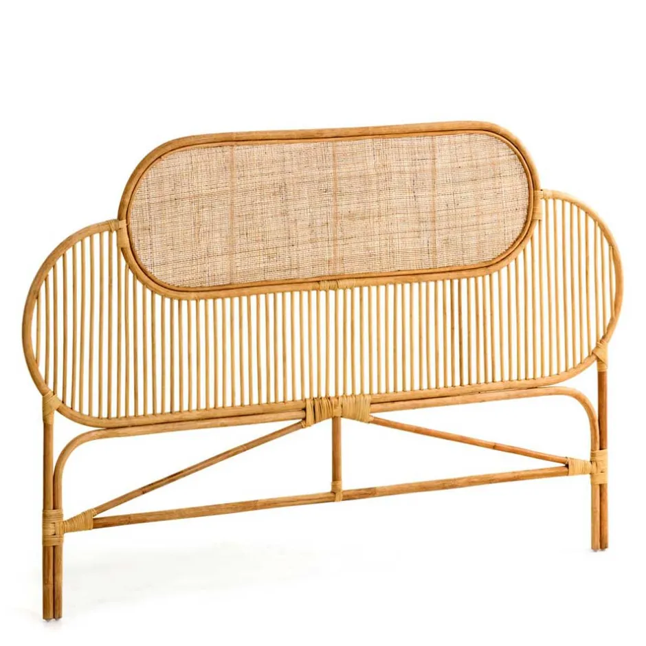 Wohnen Rattan Kopfteil in Natur für Bett - Lucelo