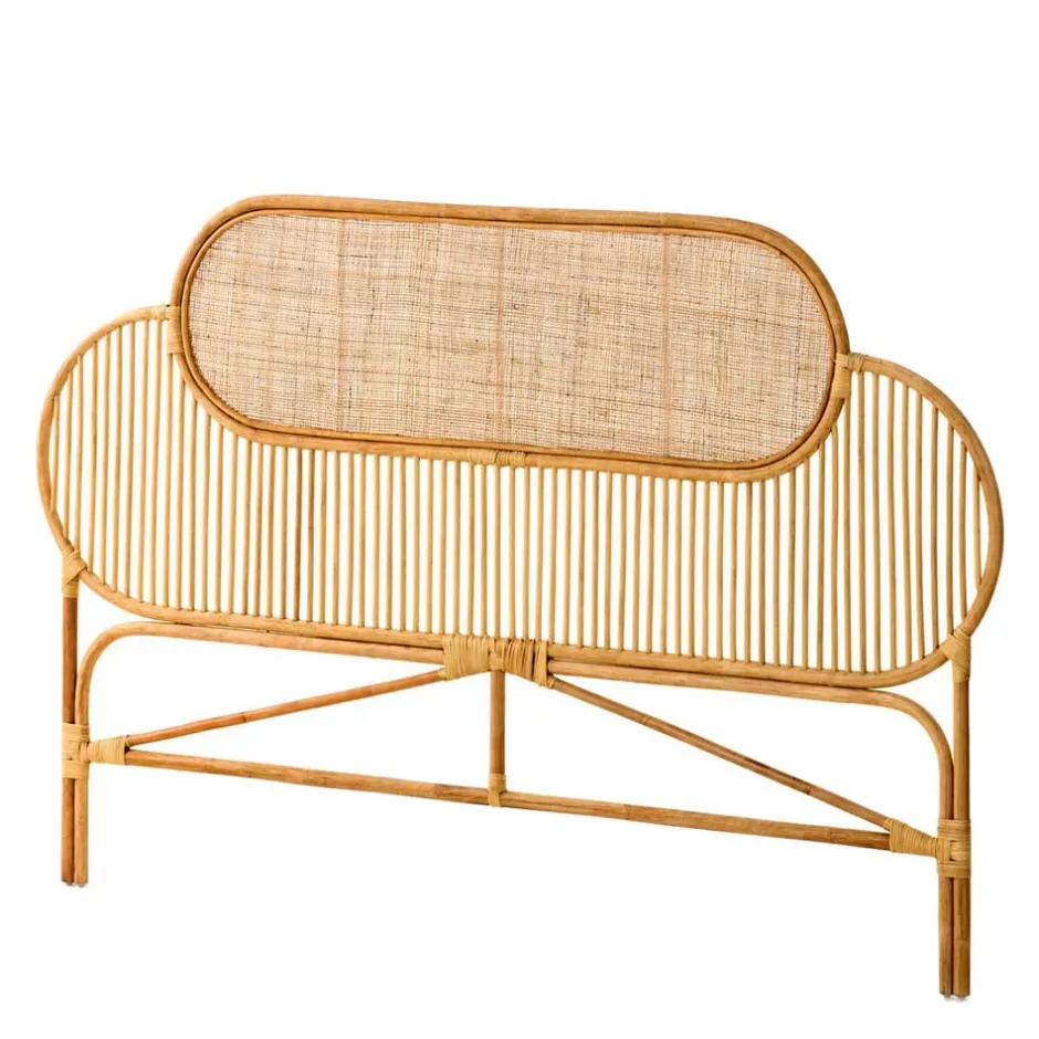 Wohnen Rattan Kopfteil in Natur für Bett - Lucelo