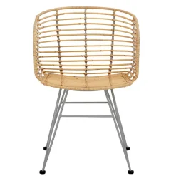 Wohnen Rattan Korbsessel mit Metallgestell - Levitanas (2er Set)