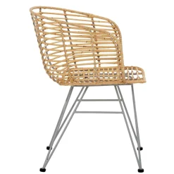 Wohnen Rattan Korbsessel mit Metallgestell - Levitanas (2er Set)