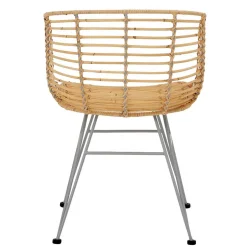 Wohnen Rattan Korbsessel mit Metallgestell - Levitanas (2er Set)