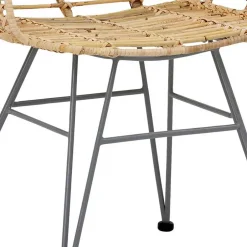 Wohnen Rattan Korbsessel mit Metallgestell - Levitanas (2er Set)