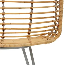 Wohnen Rattan Korbsessel mit Metallgestell - Levitanas (2er Set)