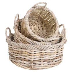 Wohnen Rattan Körbe von Hand gefertigt - Saliaora (dreiteilig)