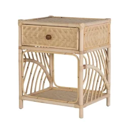 Rattan Nachtkommode mit zwei Ablagen - Robin^Wohnen