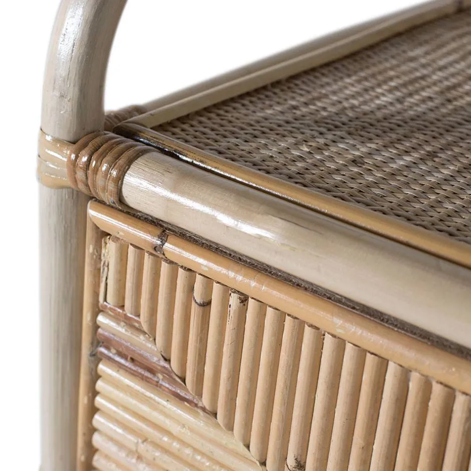 Rattan Nachtkonsole mit zwei Ablagen - Robin^Wohnen Clearance