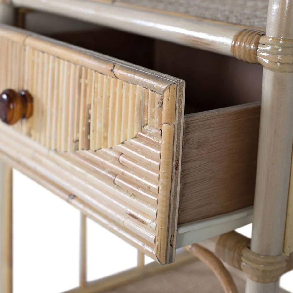 Rattan Nachtkonsole mit zwei Ablagen - Robin^Wohnen Clearance