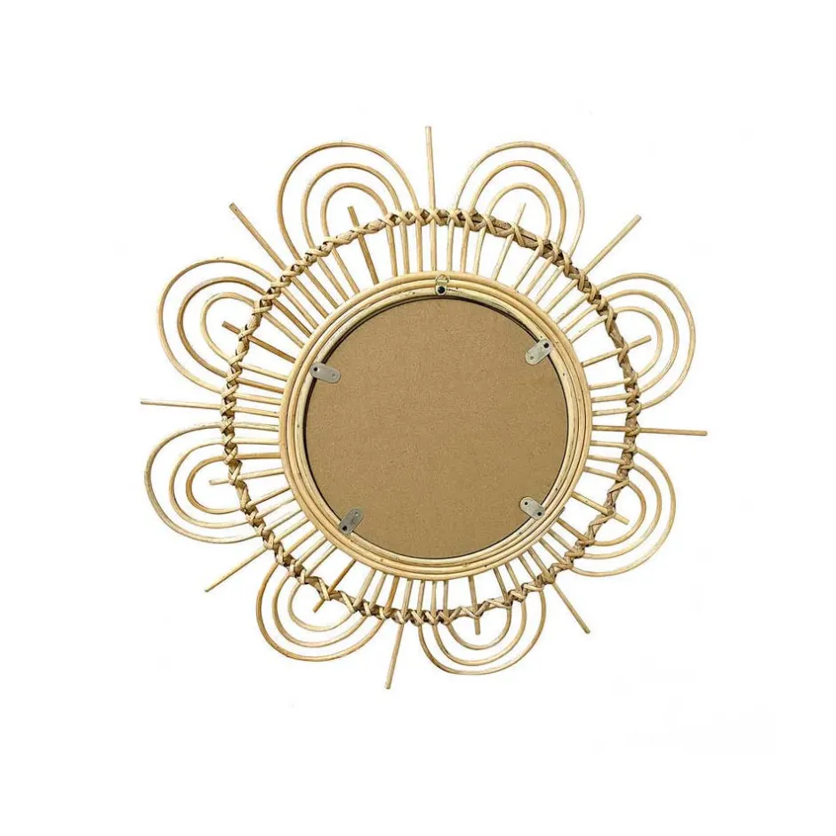 Rattan Spiegel - Blütendesign Geflechtrahmen - Frastiva^Wohnen Hot