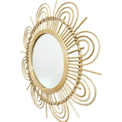 Rattan Spiegel - Blütendesign Geflechtrahmen - Frastiva^Wohnen Hot