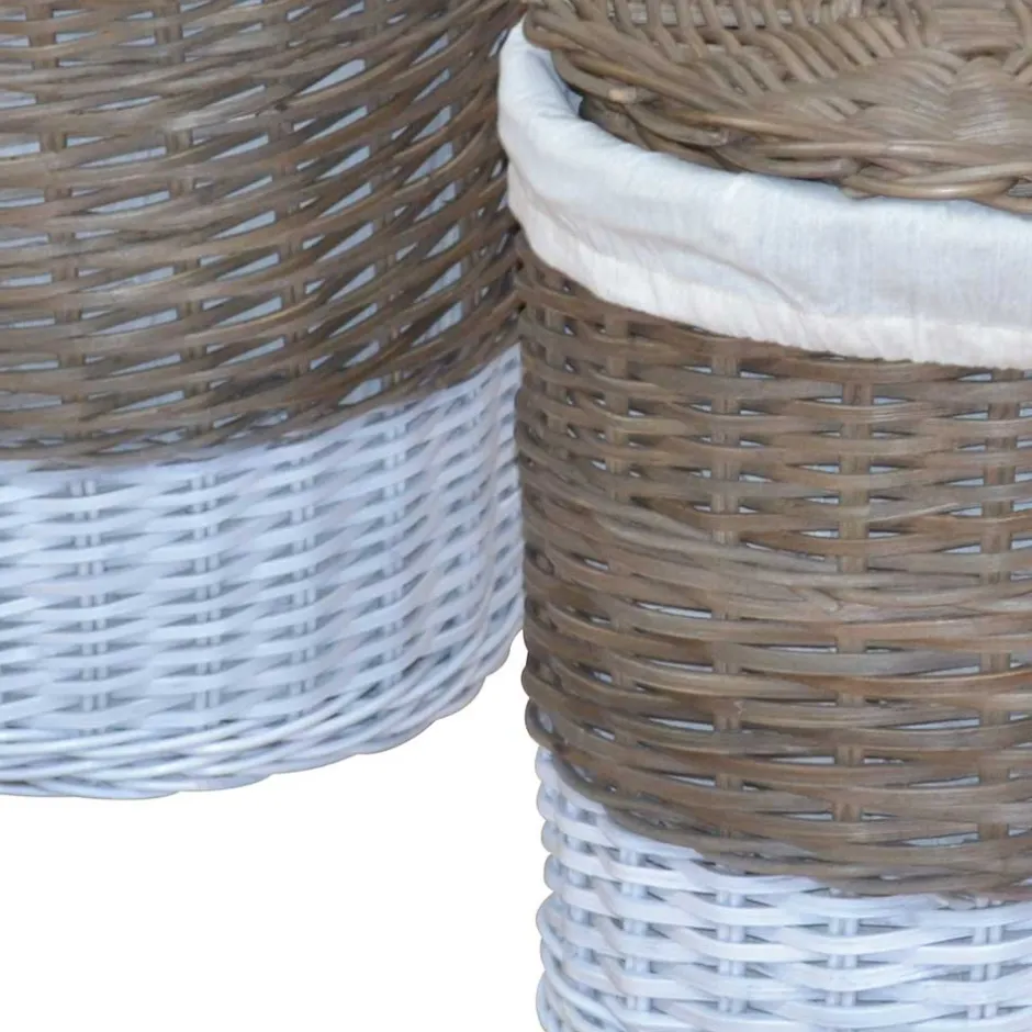 Rattan Wäschekörbe Praseida in Grau (2er Set)^Wohnen Online