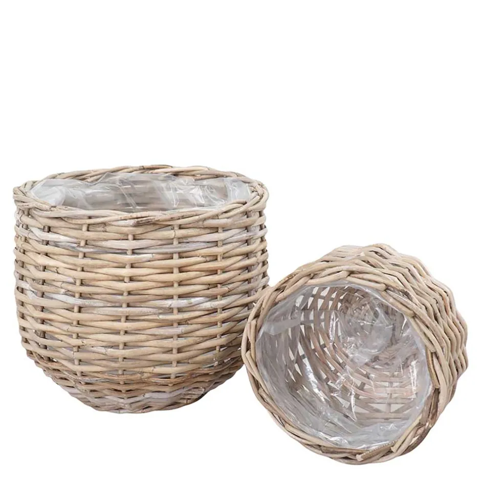 Rattankörbe mit Innenfolien - Vimal (zweiteilig)^Wohnen