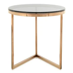 Wohnen Rauchglas Beistelltisch mit Gestell in Rosegold - Shivan