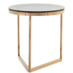Wohnen Rauchglas Beistelltisch mit Gestell in Rosegold - Shivan