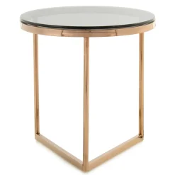 Wohnen Rauchglas Beistelltisch mit Gestell in Rosegold - Shivan