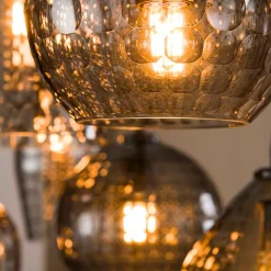 Wohnen Rauchglas Hängeleuchte mit unterschiedlichen Schirmen - Troja