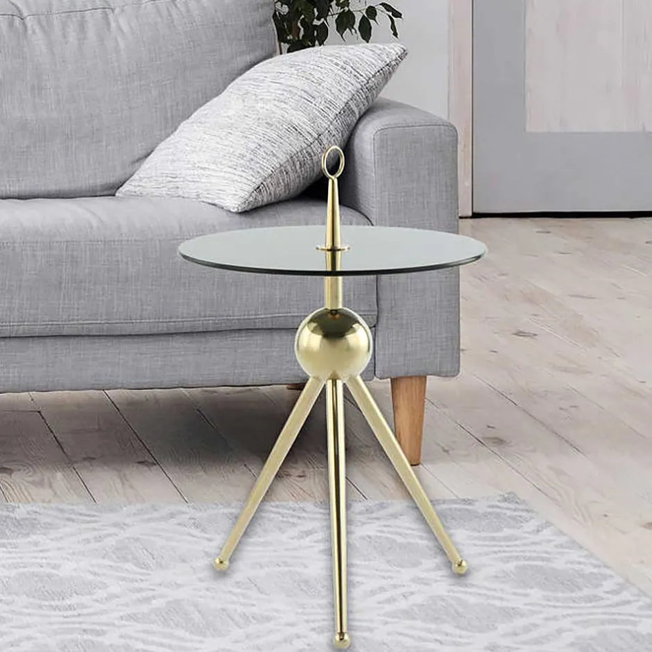 Wohnen Rauchglas-Beistelltisch mit Drei-Bein-Gestell - Zirova