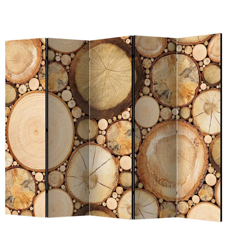 Raumteiler mit Fotodruck Baumscheiben - Siska^Wohnen Clearance